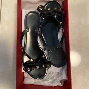 Valentino Garavani Rockstud PVC Flat Thong Sandals
